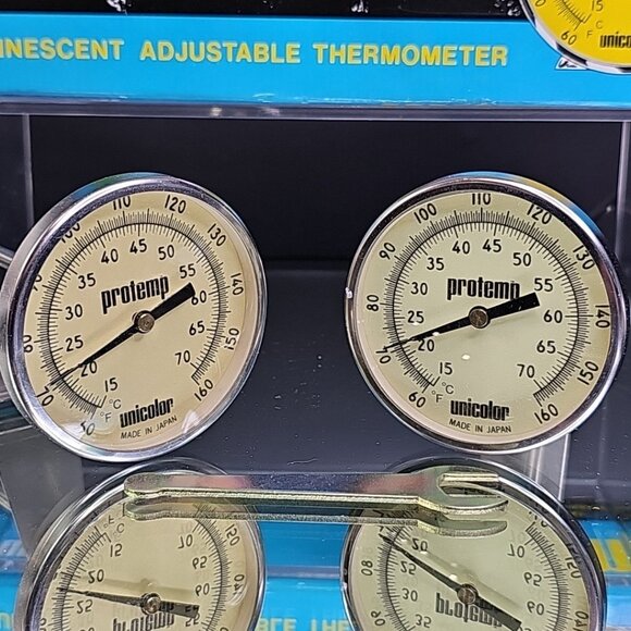 TWO Unicolor Protemp Thermometer Cat 348 Photo Lab Adjustable Luminescent - Picture 2 of 11